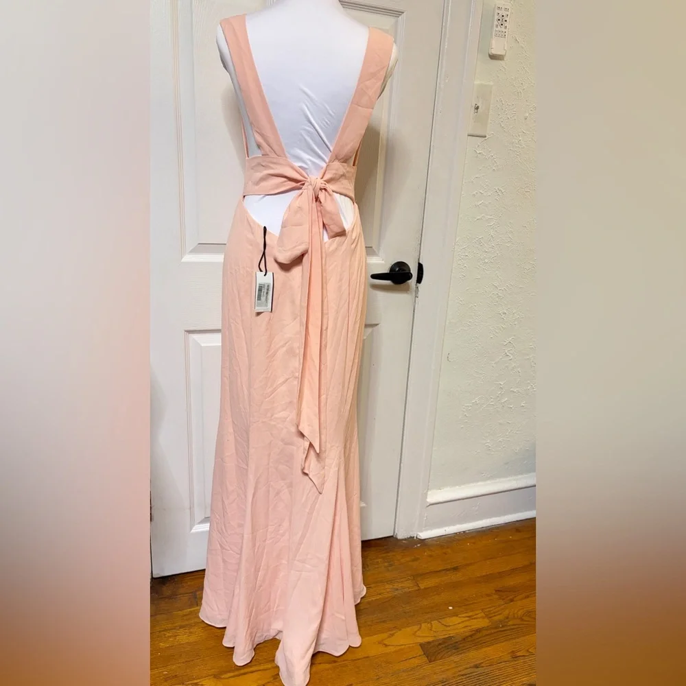 Fame and Partners Blush Pink V-Neck Maxi Skirt - Picture 5 of 9